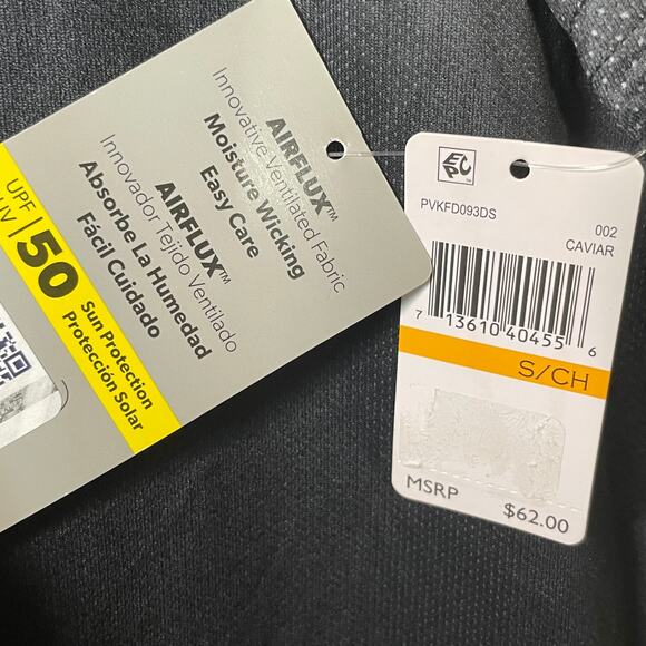 Pga Tour Men's Airflux Birdseye Block Print SS Golf Polo Shirt, caviar Small - Picture 5 of 6